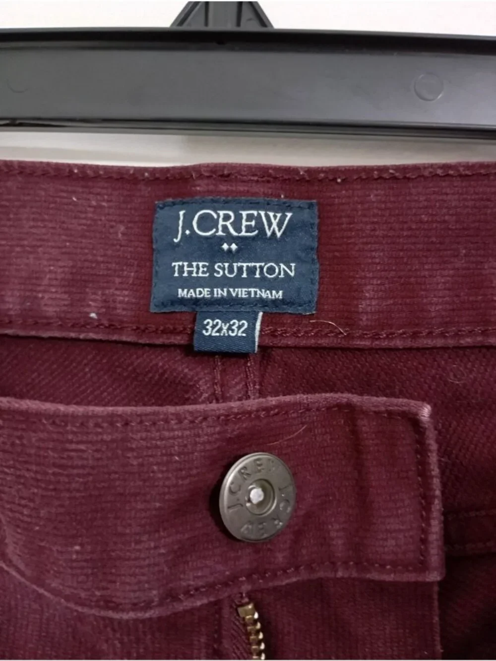J.Crew Mens The Sutton Corduroy Pants In Burgundy Size 32x32